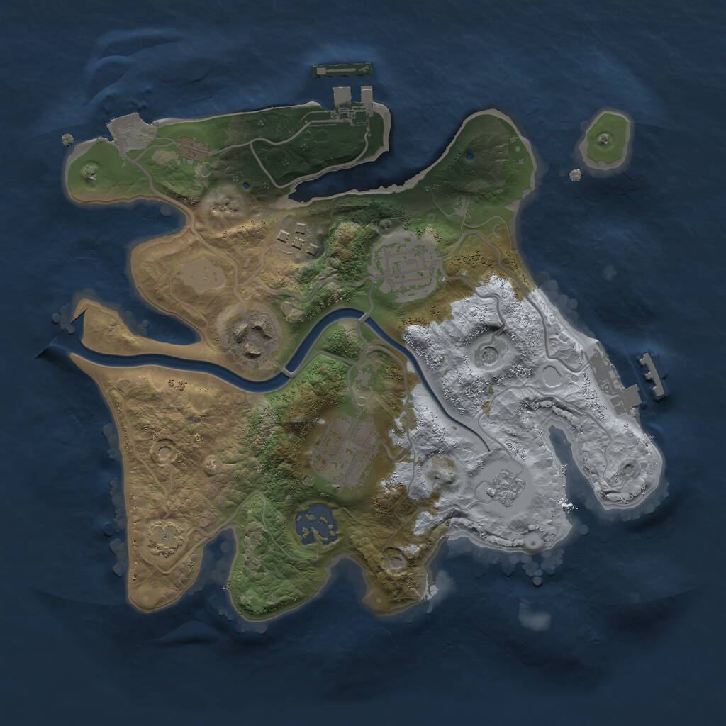 Rust Map: Procedural Map, Size: 2500, Seed: 89755, 13 Monuments