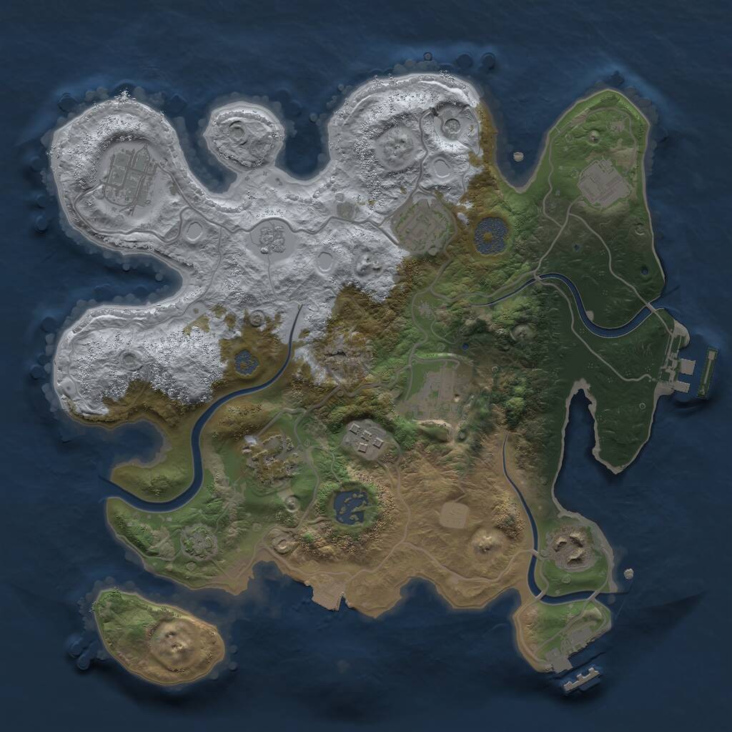 Rust Map: Procedural Map, Size: 3000, Seed: 444586, 15 Monuments