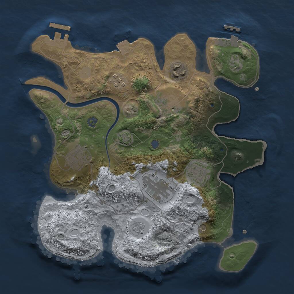 Rust Map: Procedural Map, Size: 2800, Seed: 1699389523, 14 Monuments