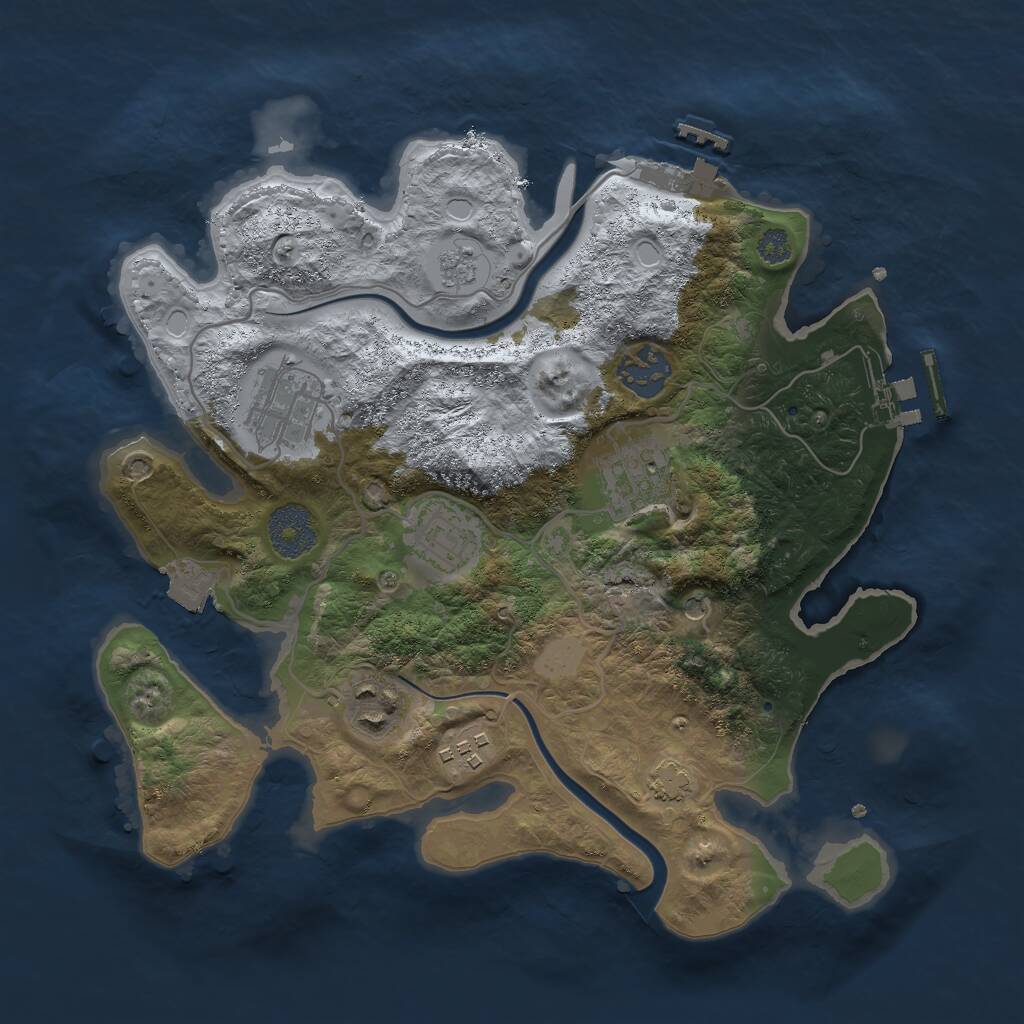 Rust Map: Procedural Map, Size: 3000, Seed: 1940436973, 14 Monuments