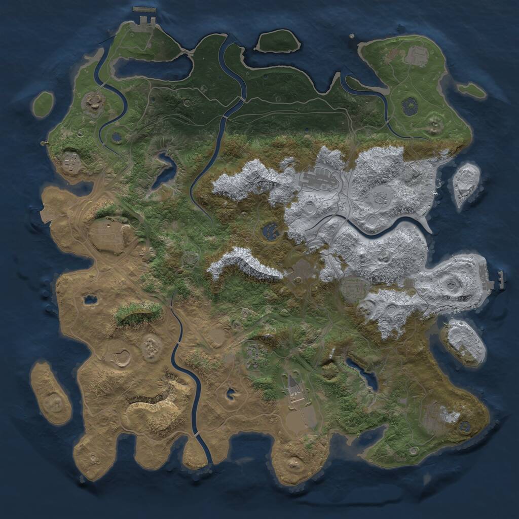 Rust Map: Procedural Map, Size: 4500, Seed: 126487, 19 Monuments