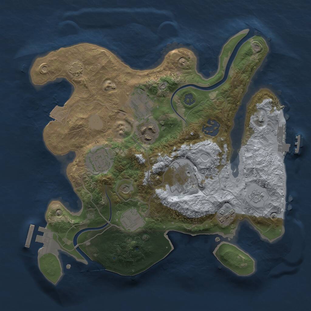 Rust Map: Procedural Map, Size: 2700, Seed: 1792584119, 14 Monuments