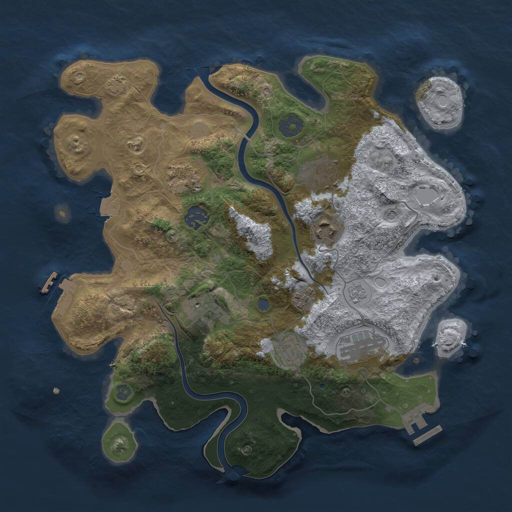 Rust Map: Procedural Map, Size: 3300, Seed: 1922680968, 16 Monuments