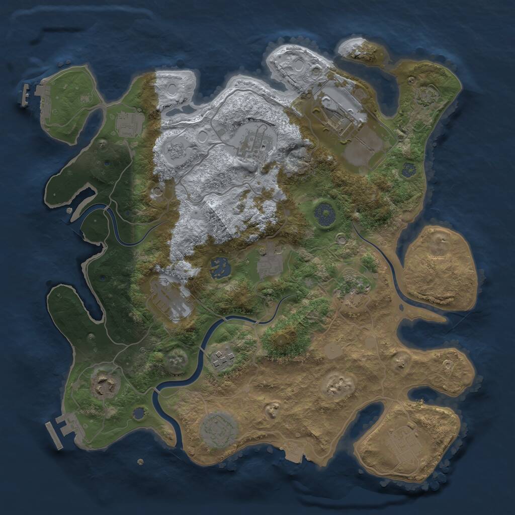 Rust Map: Procedural Map, Size: 3500, Seed: 315031507, 18 Monuments