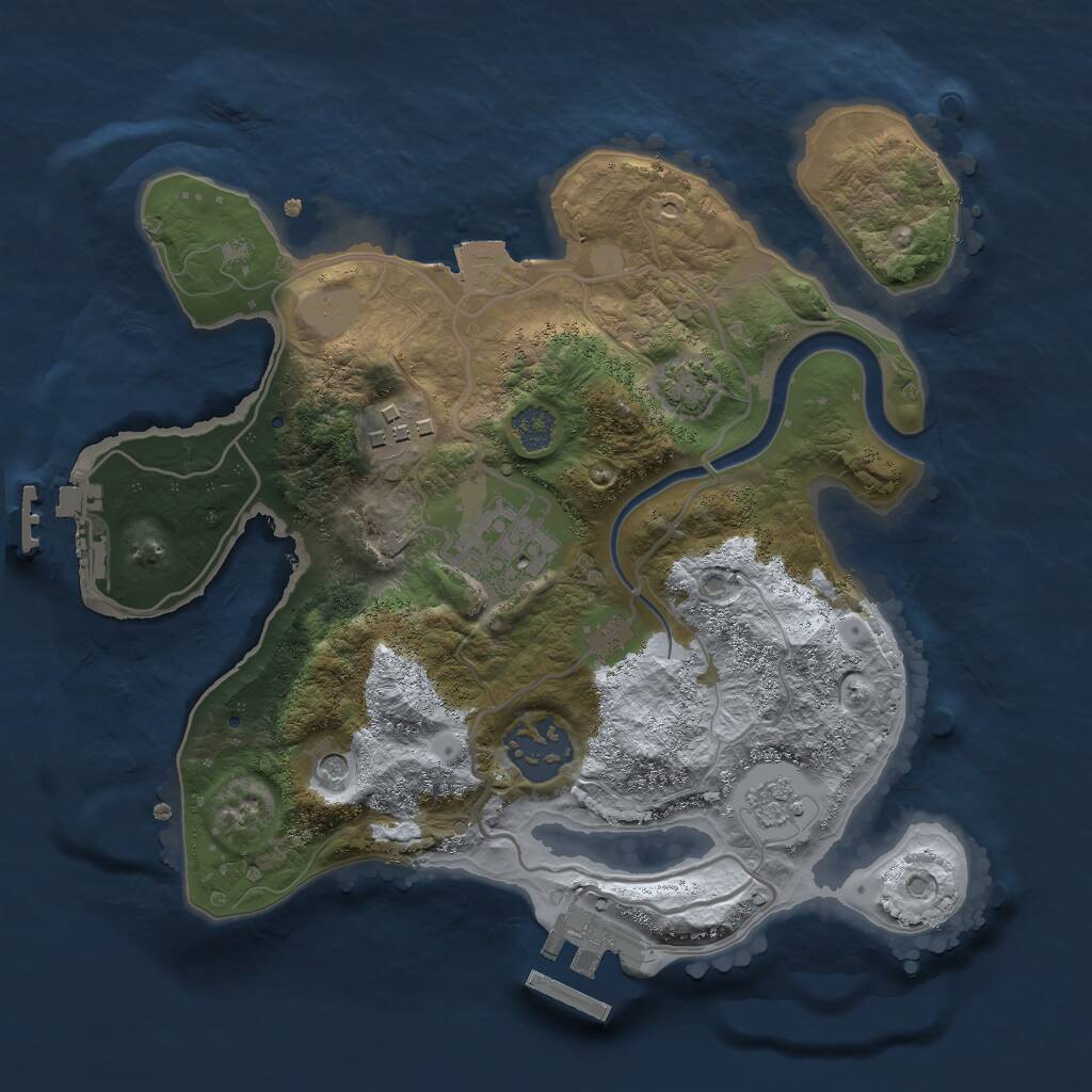 Rust Map: Procedural Map, Size: 2500, Seed: 36409100, 11 Monuments