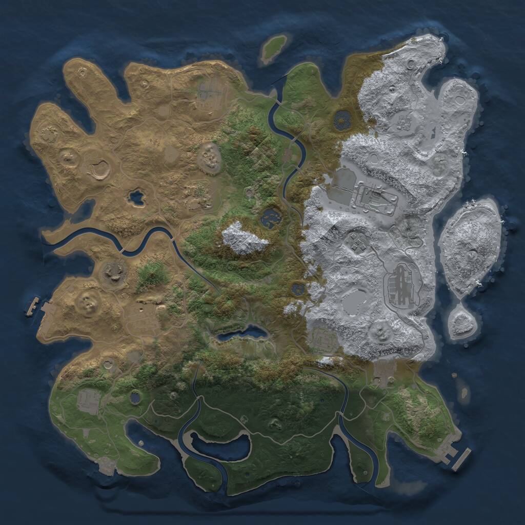 Rust Map: Procedural Map, Size: 4000, Seed: 32512311, 19 Monuments