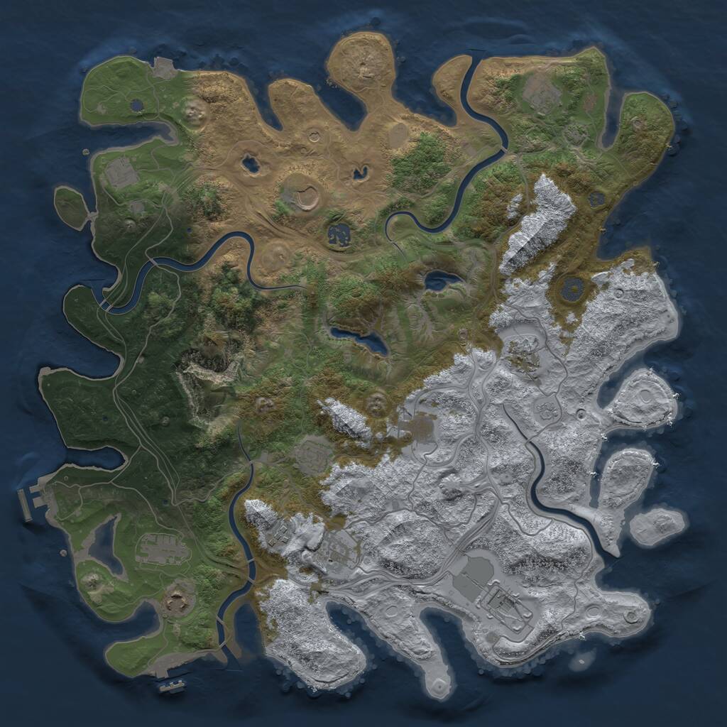 Rust Map: Procedural Map, Size: 4500, Seed: 17255, 19 Monuments