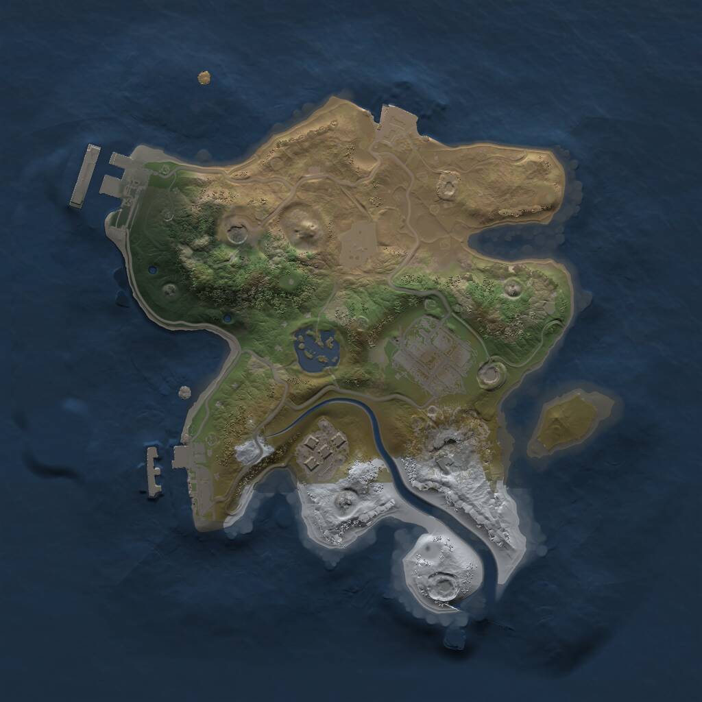 Rust Map: Procedural Map, Size: 2200, Seed: 3473475, 9 Monuments