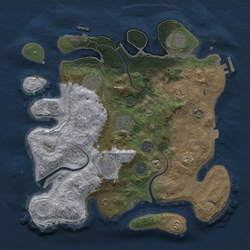 Rust Map: Procedural Map, Size: 3300, Seed: 940169, 13 Monuments