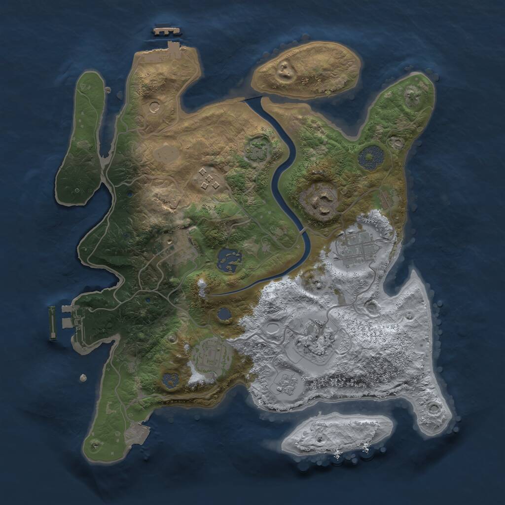 Rust Map: Procedural Map, Size: 3000, Seed: 970760801, 15 Monuments