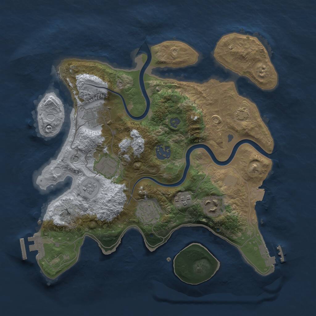 Rust Map: Procedural Map, Size: 3000, Seed: 1790005802, 13 Monuments