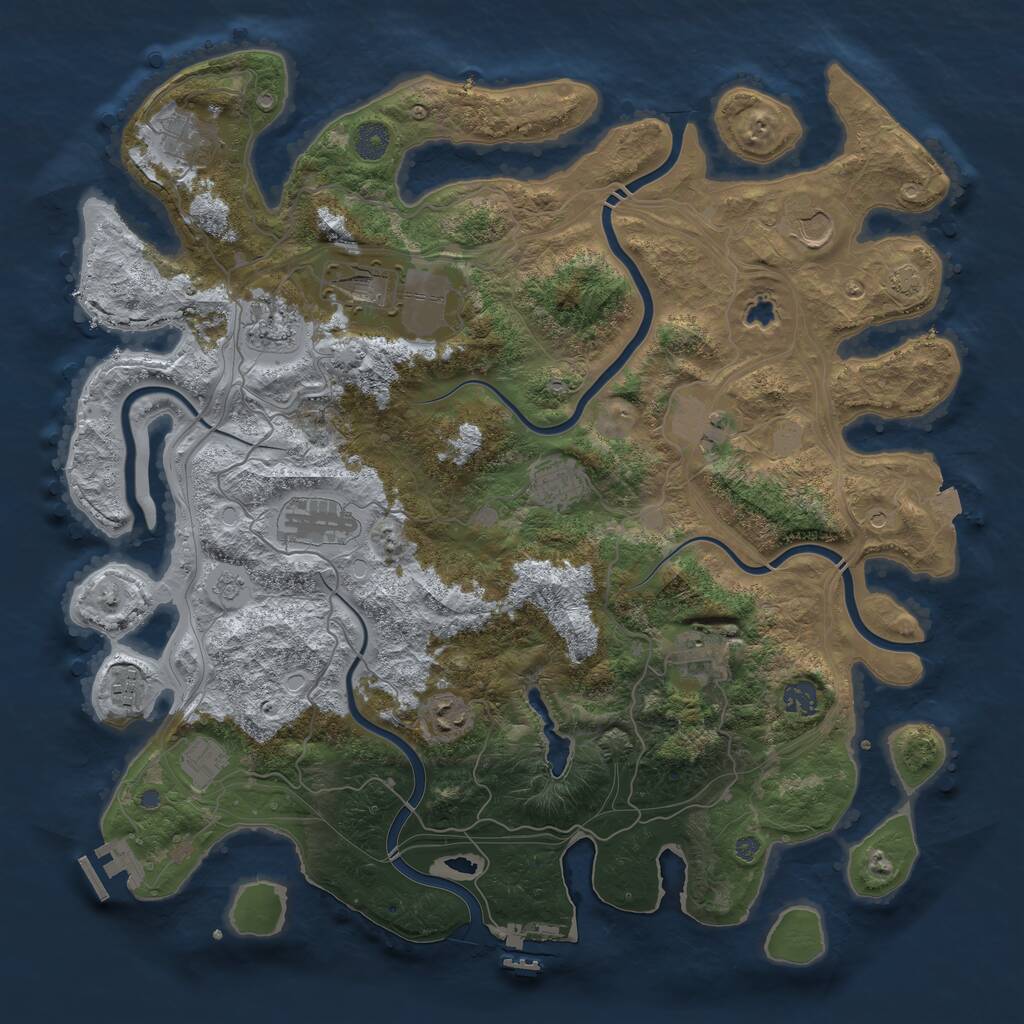 Rust Map: Procedural Map, Size: 4250, Seed: 30323, 19 Monuments