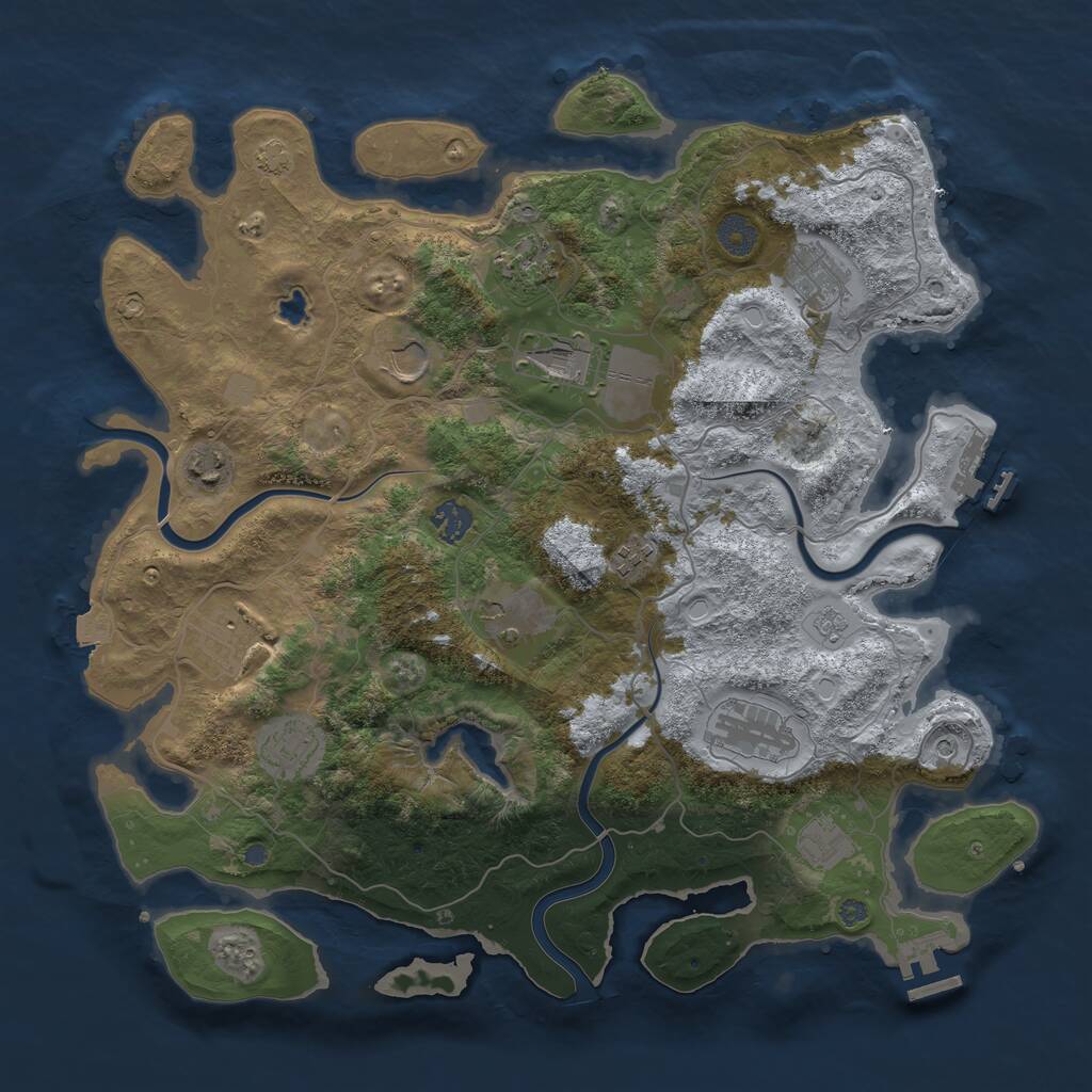 Rust Map: Procedural Map, Size: 4000, Seed: 14787758, 19 Monuments