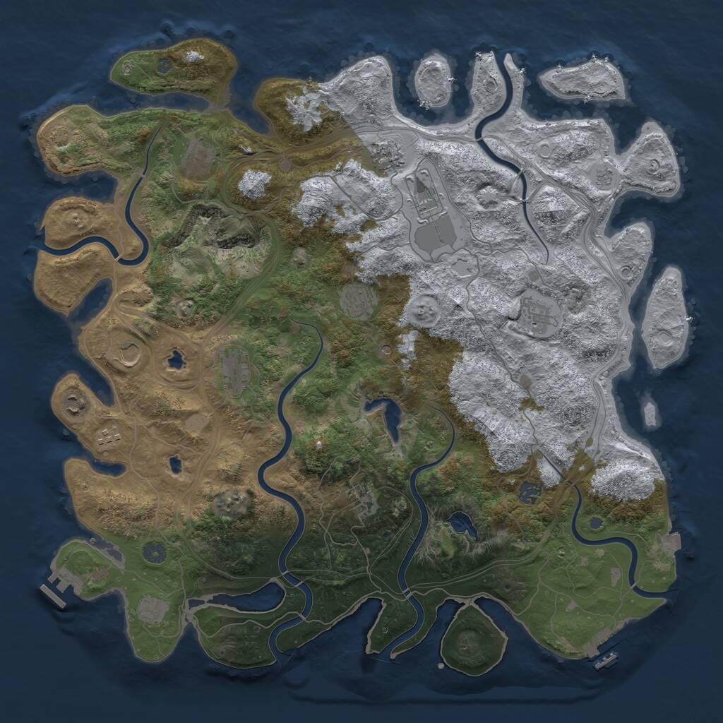 Rust Map: Procedural Map, Size: 4750, Seed: 62131, 19 Monuments