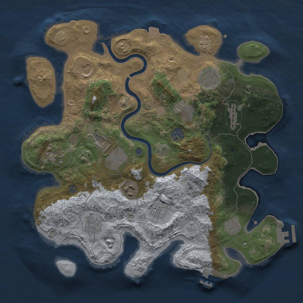 Rust Map: Procedural Map, Size: 3500, Seed: 819027772, 19 Monuments