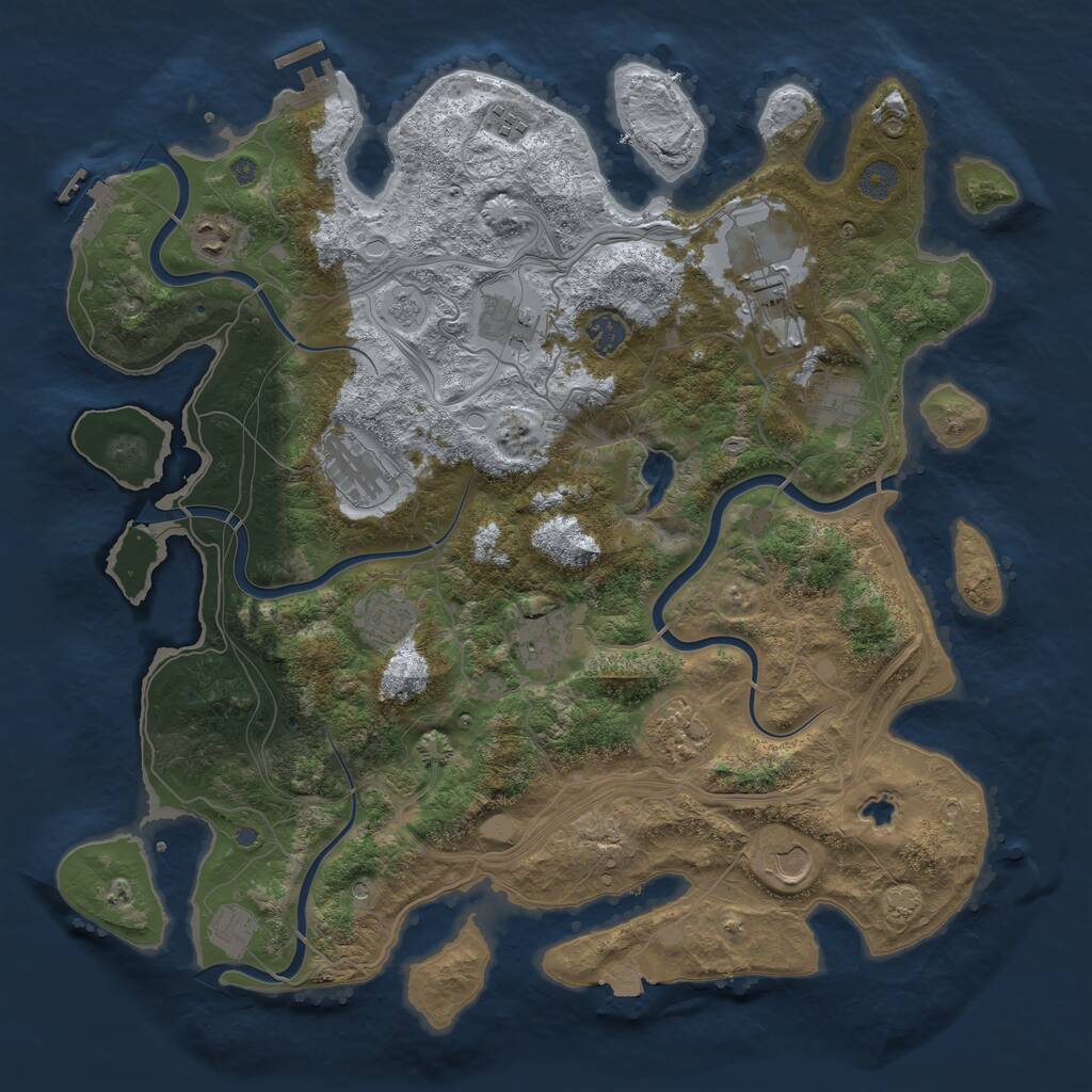 Rust Map: Procedural Map, Size: 4250, Seed: 970293330, 19 Monuments