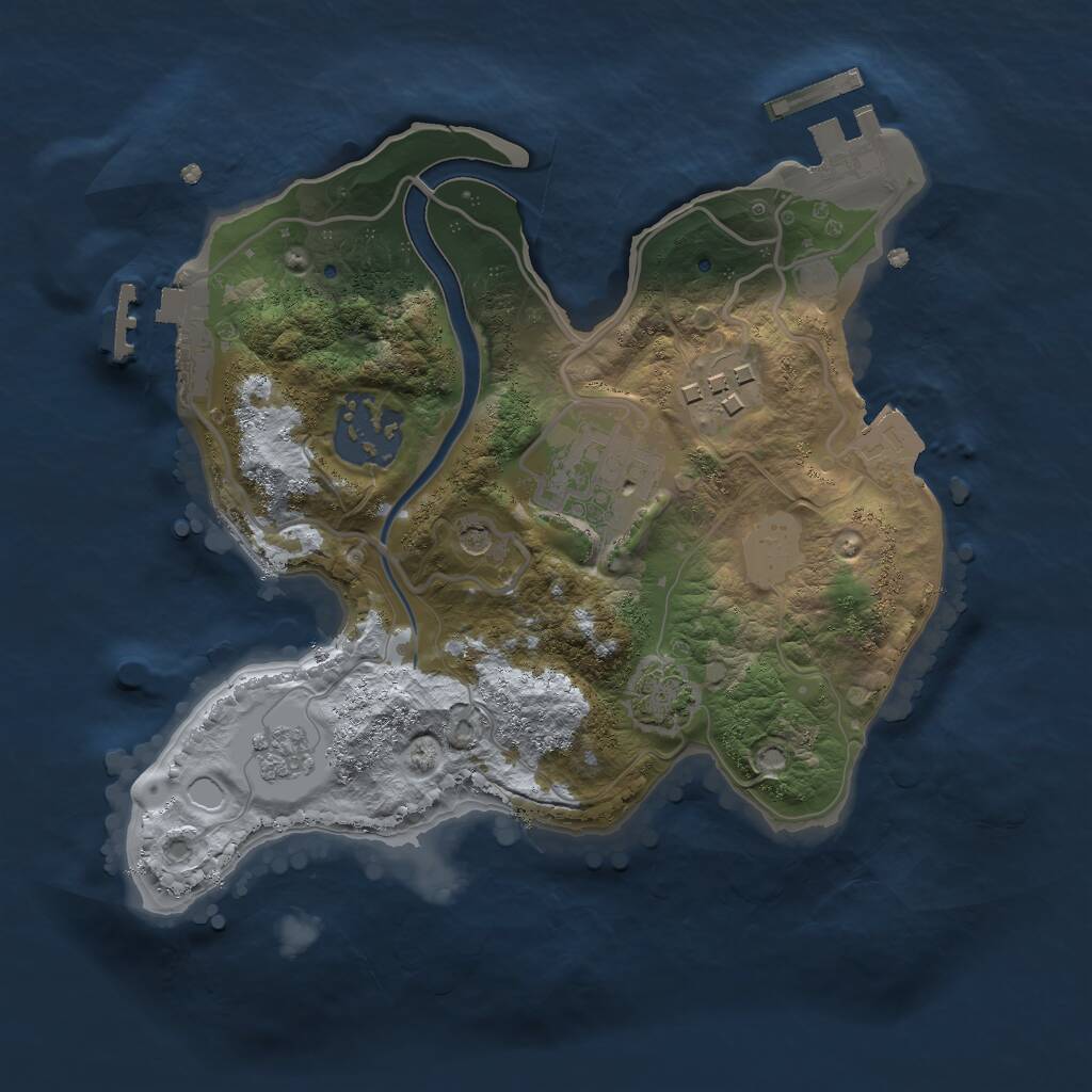 Rust Map: Procedural Map, Size: 2200, Seed: 877937817, 11 Monuments