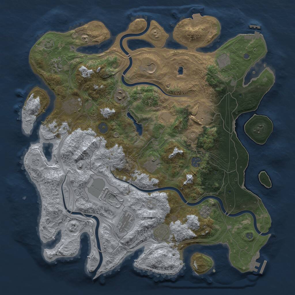 Rust Map: Procedural Map, Size: 4250, Seed: 979669, 17 Monuments