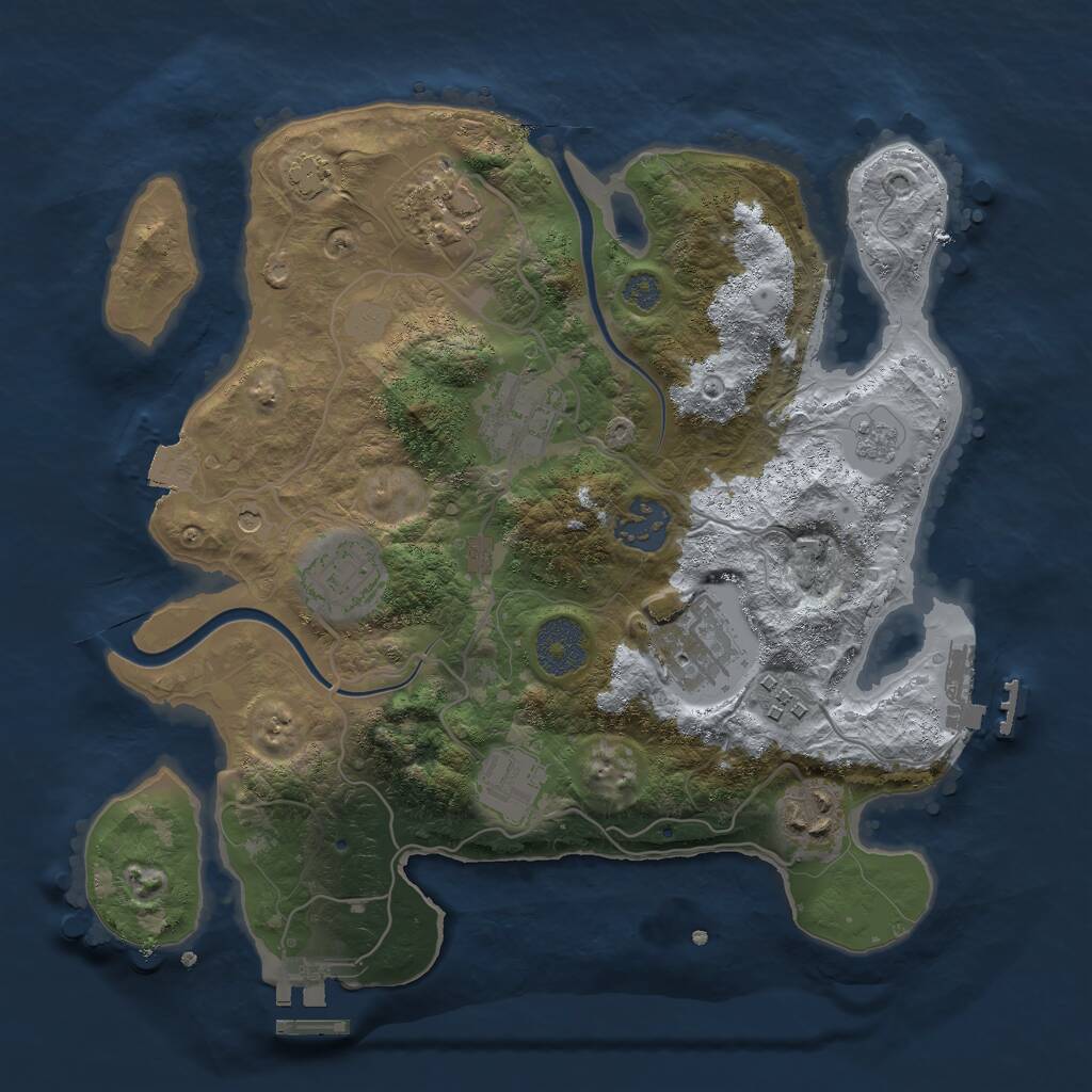 Rust Map: Procedural Map, Size: 3000, Seed: 98252888, 15 Monuments