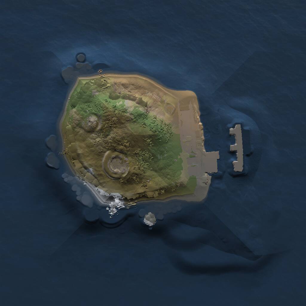 Rust Map: Procedural Map, Size: 1000, Seed: 3663, 4 Monuments