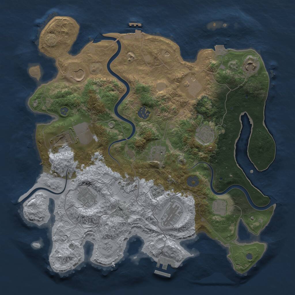 Rust Map: Procedural Map, Size: 3650, Seed: 7, 19 Monuments