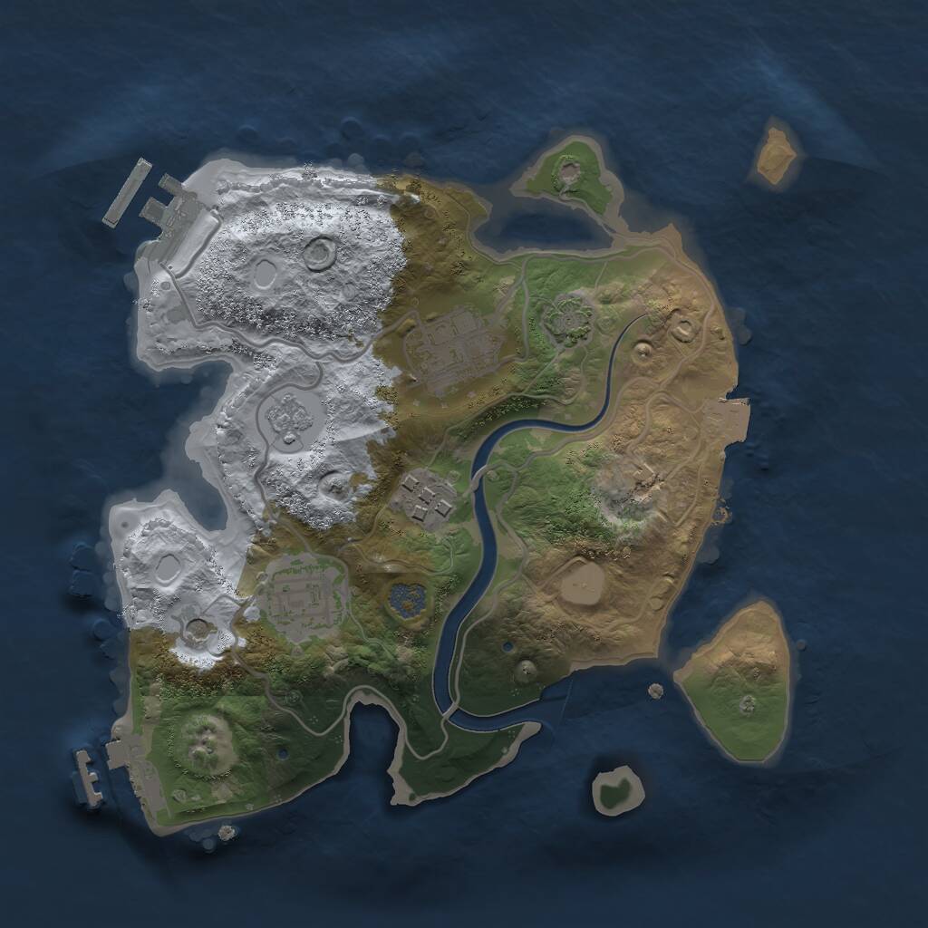 Rust Map: Procedural Map, Size: 2500, Seed: 320763817, 11 Monuments