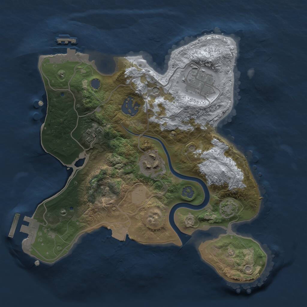 Rust Map: Procedural Map, Size: 2500, Seed: 601400525, 11 Monuments
