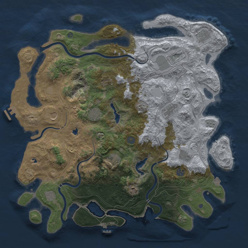 Rust Map: Procedural Map, Size: 4500, Seed: 305400352, 19 Monuments