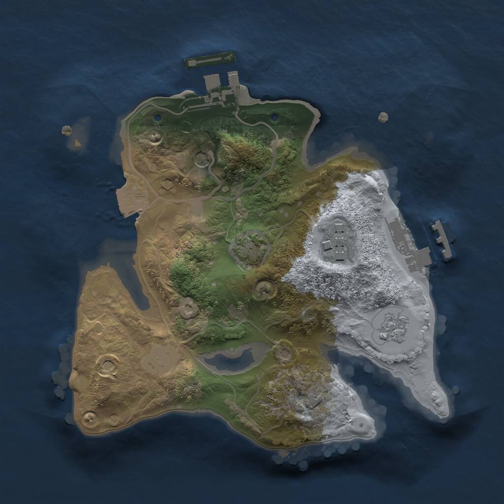 Rust Map: Procedural Map, Size: 2000, Seed: 1321801525, 9 Monuments