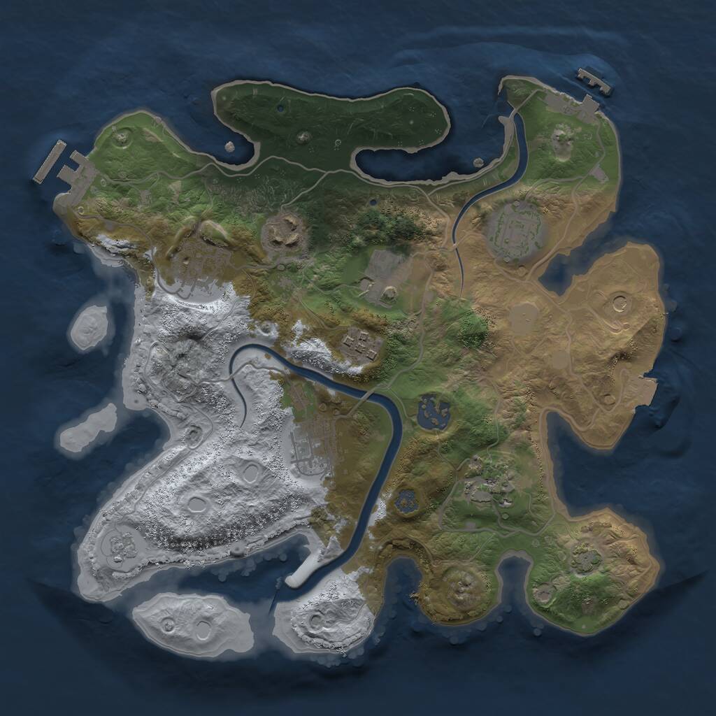 Rust Map: Procedural Map, Size: 3000, Seed: 1897050469, 16 Monuments