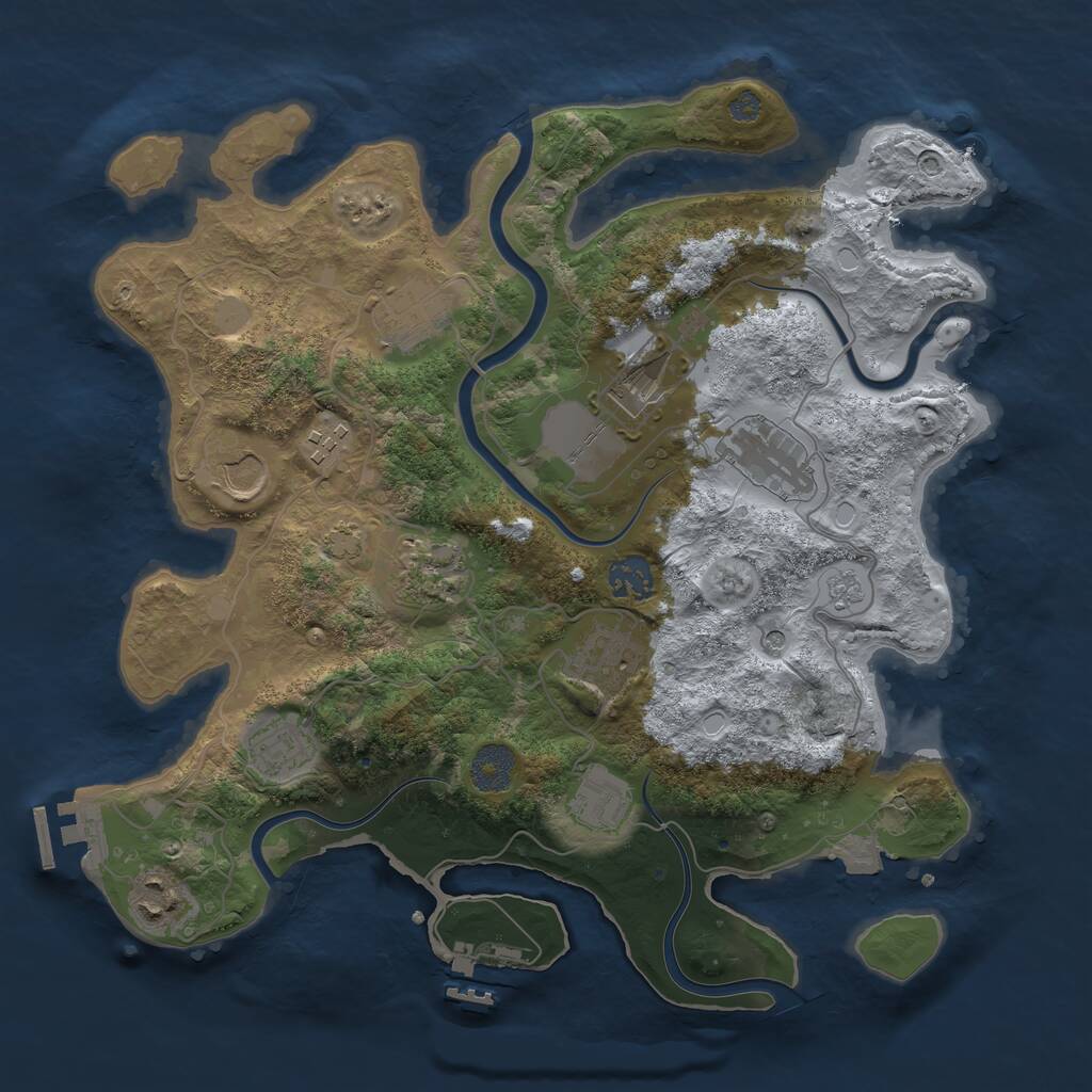 Rust Map: Procedural Map, Size: 3500, Seed: 20261019, 18 Monuments