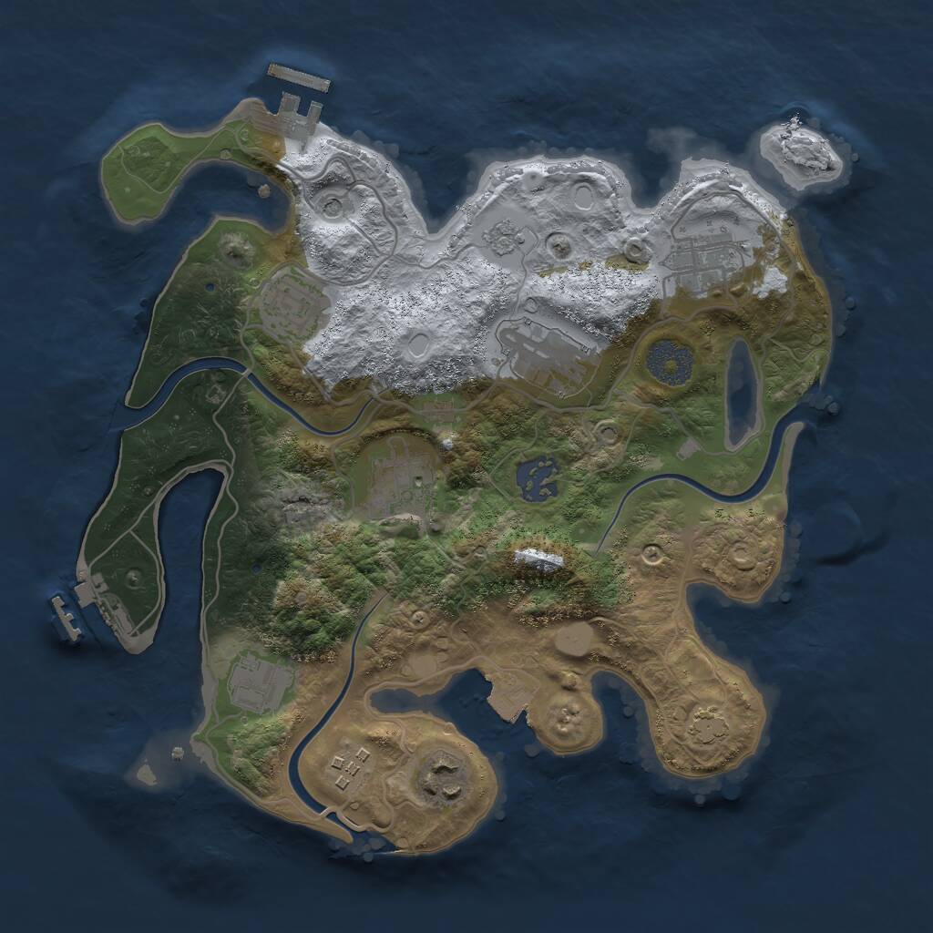 Rust Map: Procedural Map, Size: 3000, Seed: 817042414, 15 Monuments