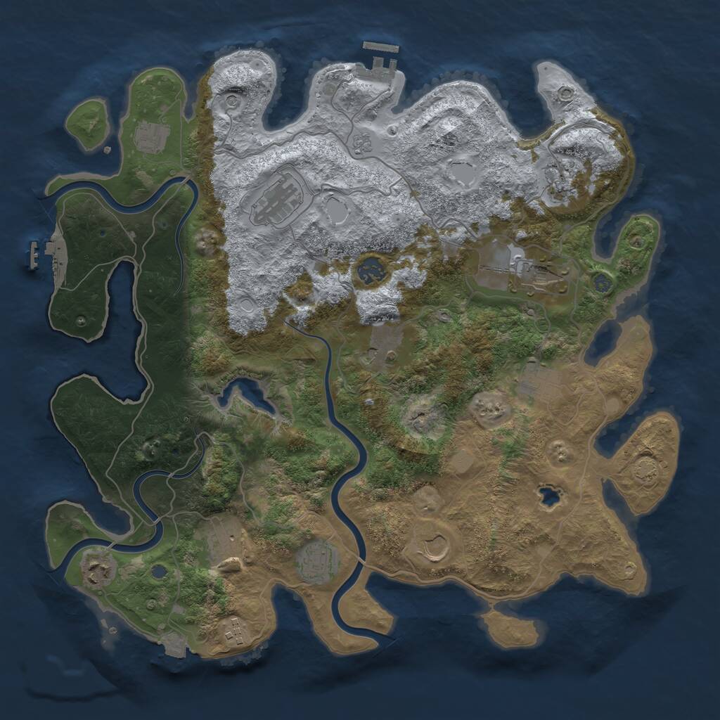 Rust Map: Procedural Map, Size: 4056, Seed: 4819819, 19 Monuments