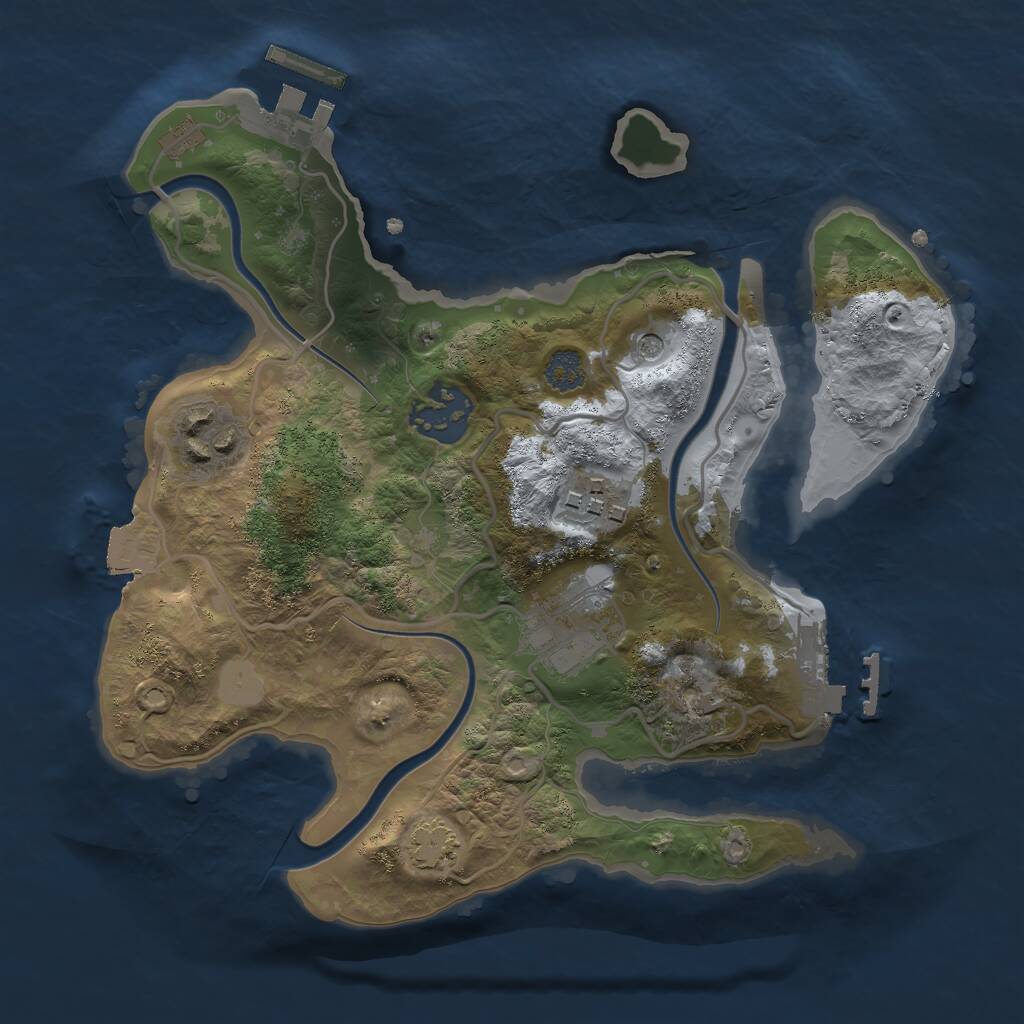 Rust Map: Procedural Map, Size: 2500, Seed: 91620, 11 Monuments