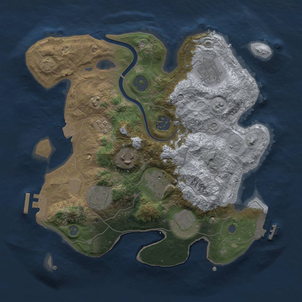 Rust Map: Procedural Map, Size: 3000, Seed: 82973, 14 Monuments
