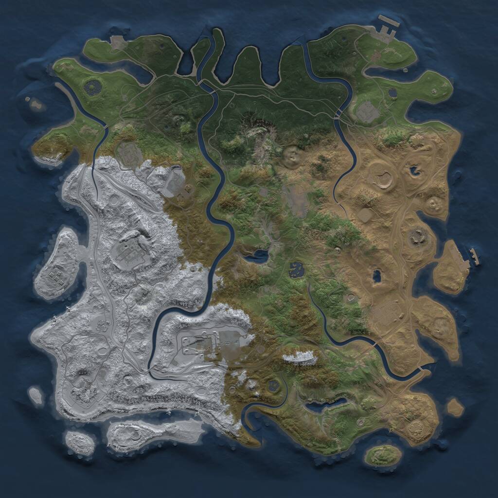 Rust Map: Procedural Map, Size: 4500, Seed: 1803444926, 19 Monuments