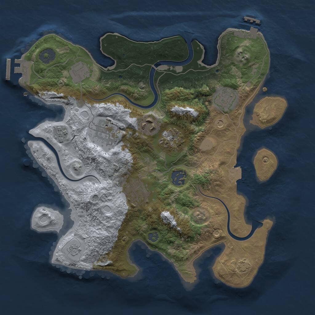 Rust Map: Procedural Map, Size: 3000, Seed: 2024163352, 15 Monuments