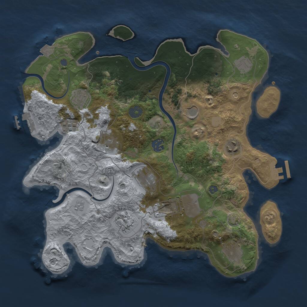 Rust Map: Procedural Map, Size: 3500, Seed: 1072017617, 18 Monuments