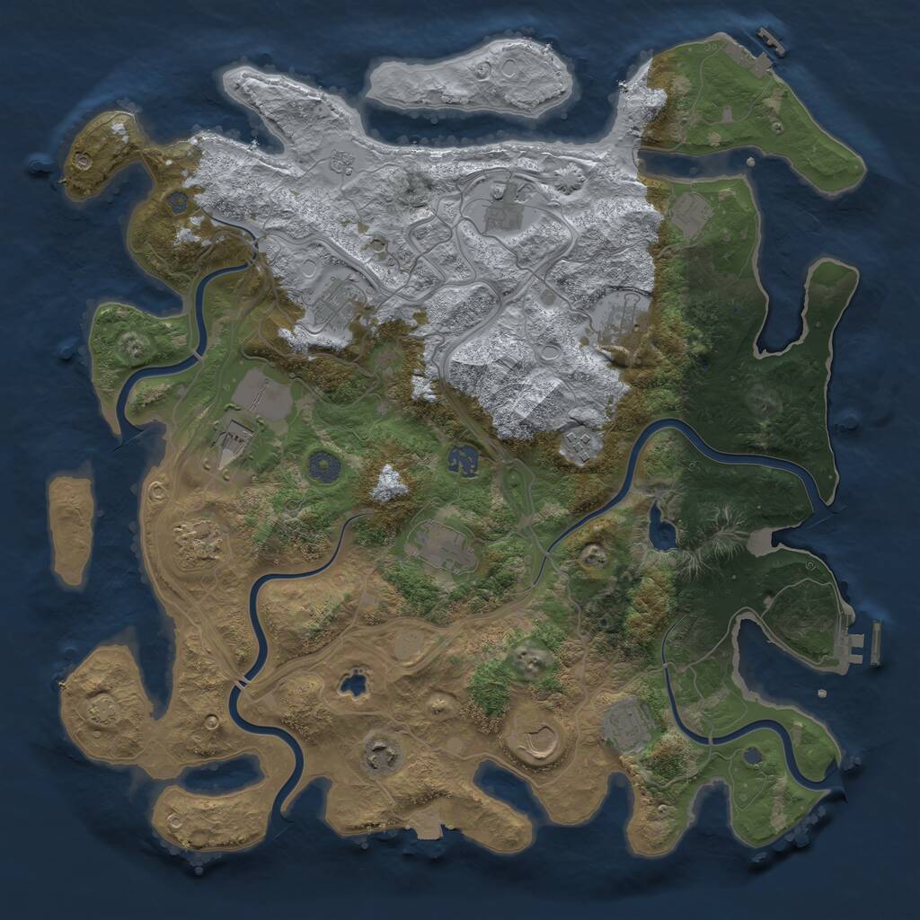 Rust Map: Procedural Map, Size: 4250, Seed: 77677, 19 Monuments