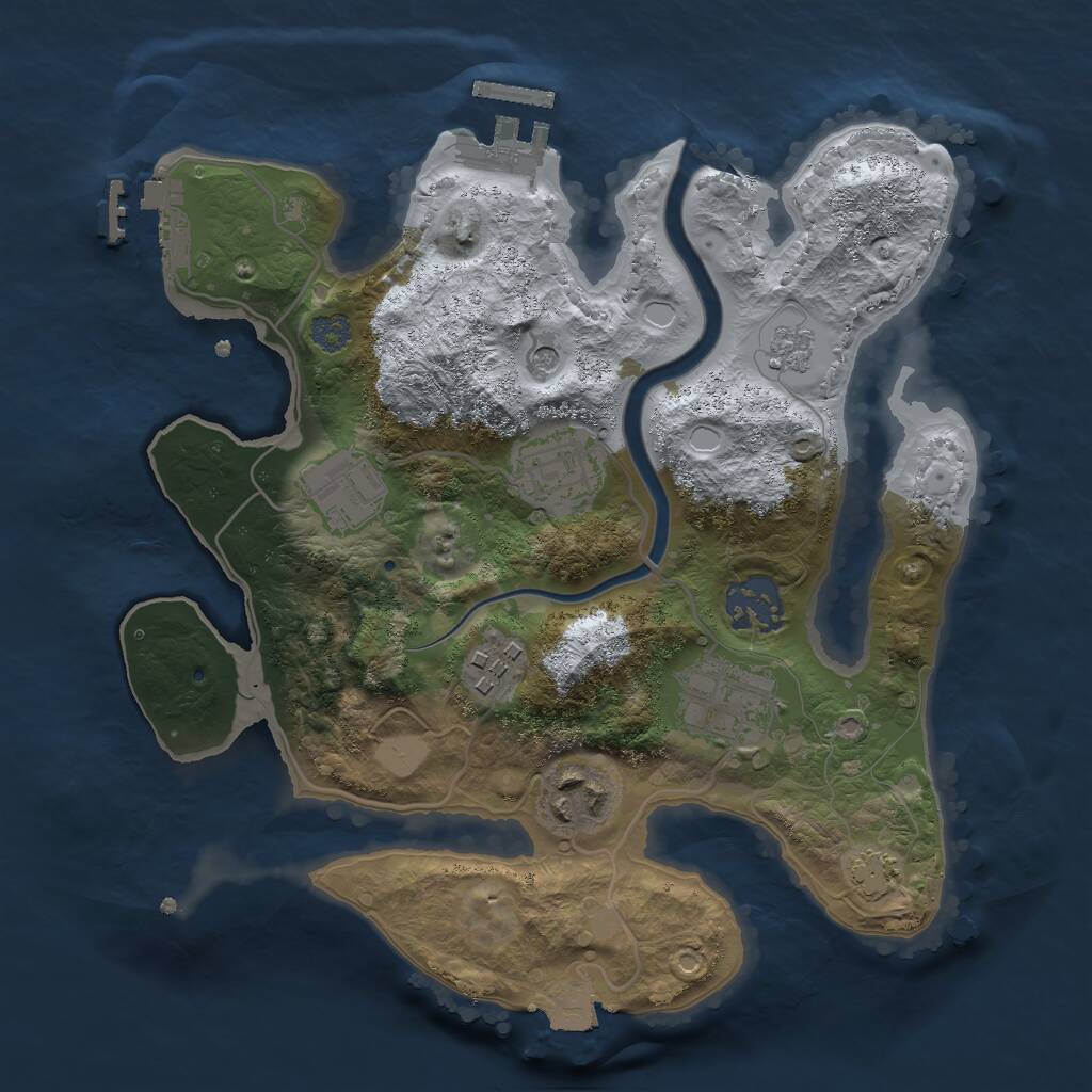 Rust Map: Procedural Map, Size: 2700, Seed: 1792670507, 13 Monuments