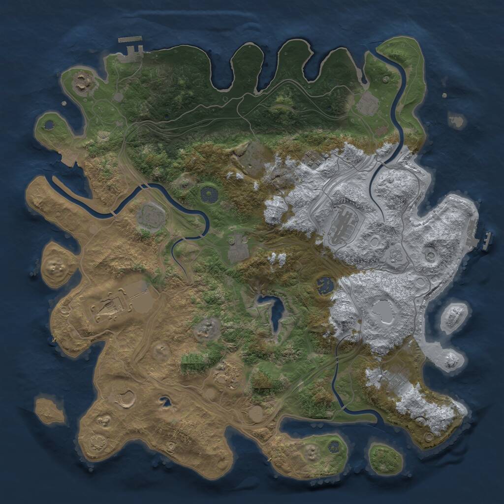 Rust Map: Procedural Map, Size: 4250, Seed: 340984937, 19 Monuments