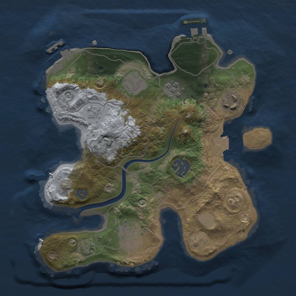 Rust Map: Procedural Map, Size: 2500, Seed: 454182821, 12 Monuments