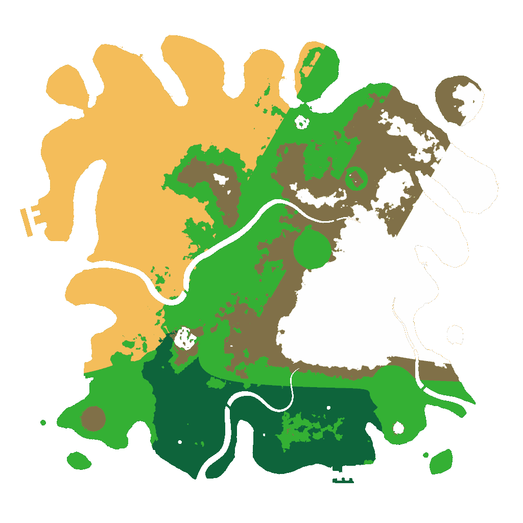 Biome Rust Map: Procedural Map, Size: 3700, Seed: 20261023