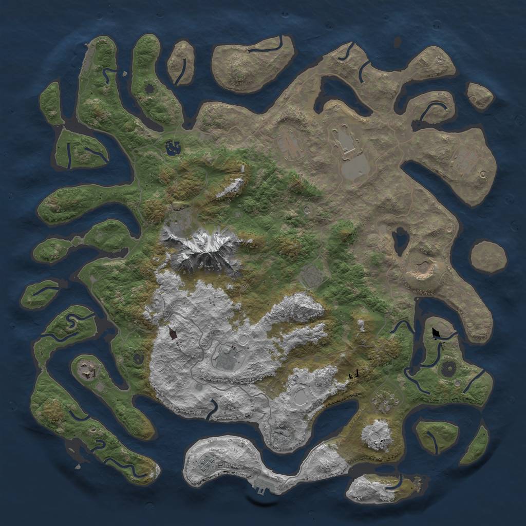 Rust Map: Procedural Map, Size: 5000, Seed: 40062242, 22 Monuments