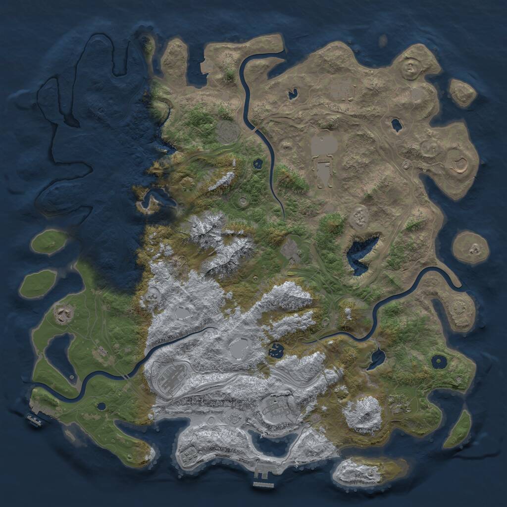 Rust Map: Procedural Map, Size: 5000, Seed: 40062242, 17 Monuments