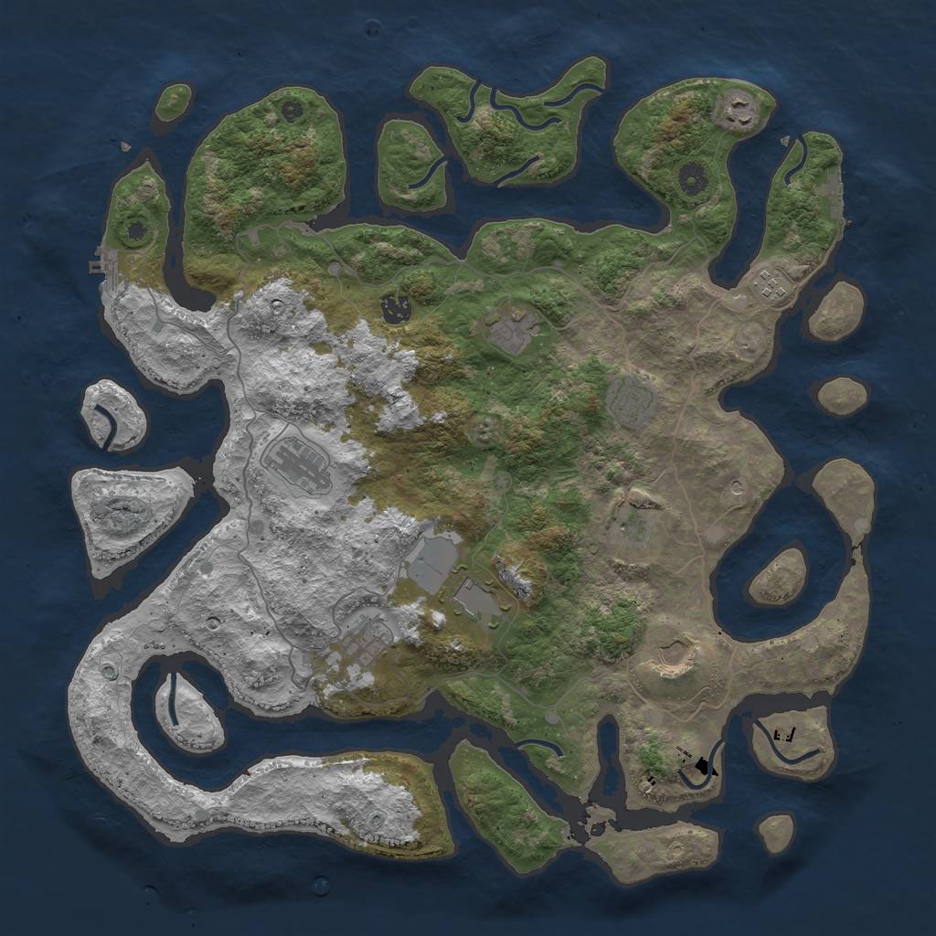 Rust Map: Procedural Map, Size: 4500, Seed: 36000, 15 Monuments