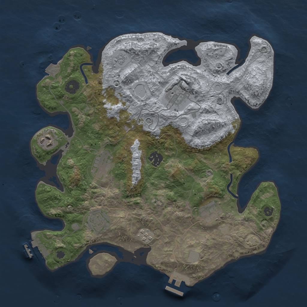 Rust Map: Procedural Map, Size: 3318, Seed: 13825, 15 Monuments