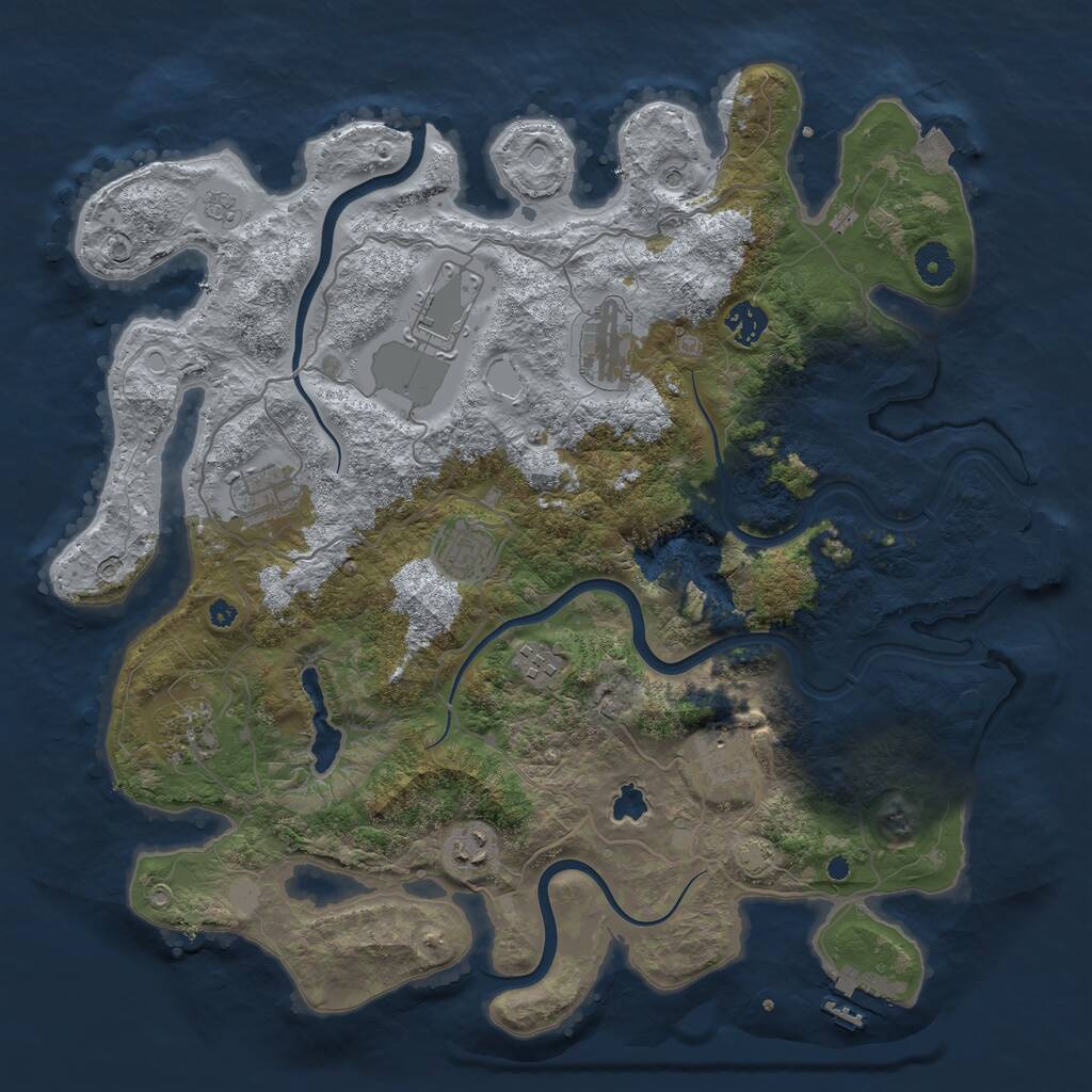 Rust Map: Procedural Map, Size: 4000, Seed: 1720583684, 15 Monuments