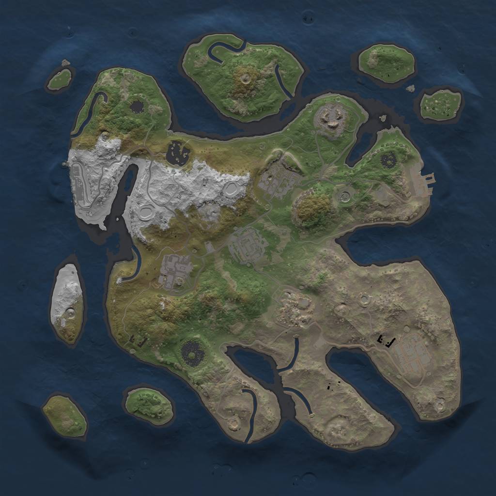 Rust Map: Procedural Map, Size: 3100, Seed: 2, 15 Monuments