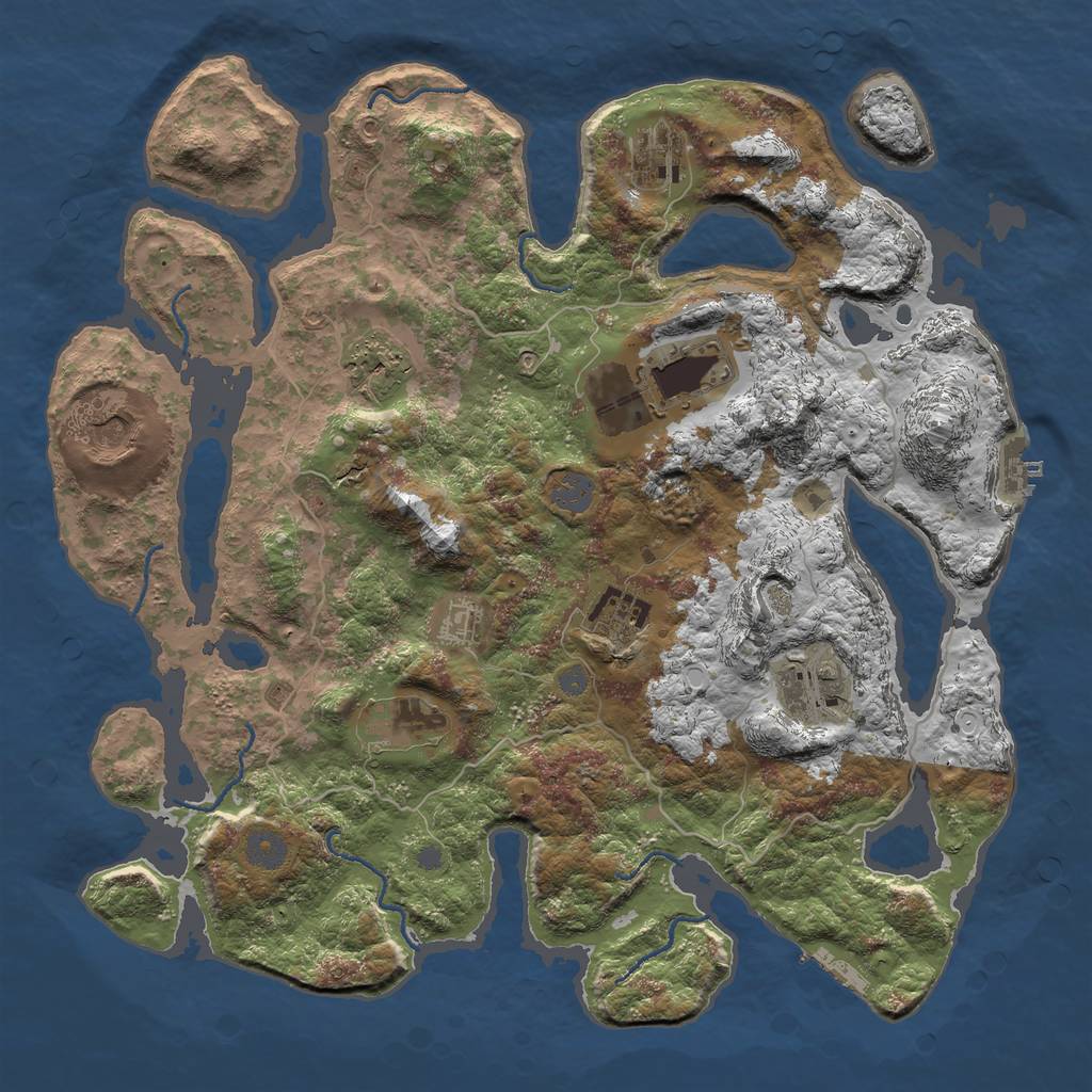 Rust Map: Procedural Map, Size: 4000, Seed: 67899, 15 Monuments